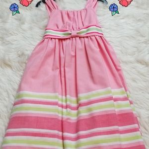 Bonnie Jean Big Girls Pink and Striped Dress 14
